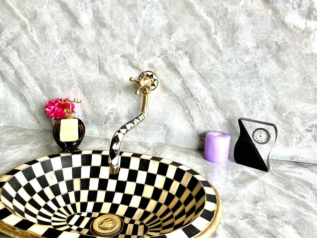 Unlacquered Brass Kitchen Pot Filler - Single Handle Wall Mount Faucet - Mettlemix