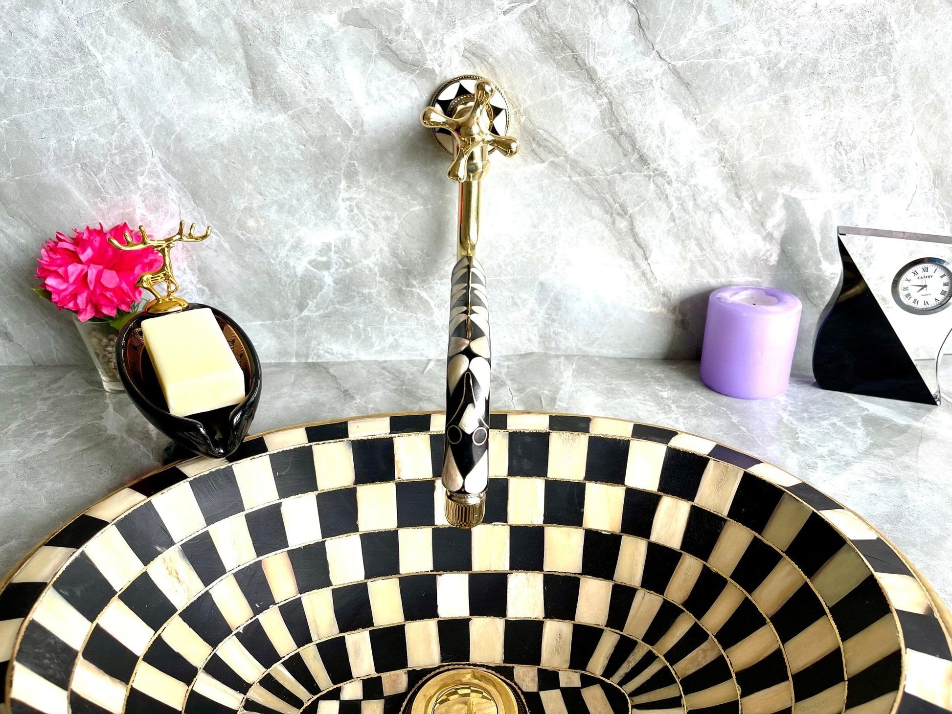 Unlacquered Brass Kitchen Pot Filler - Single Handle Wall Mount Faucet - Mettlemix