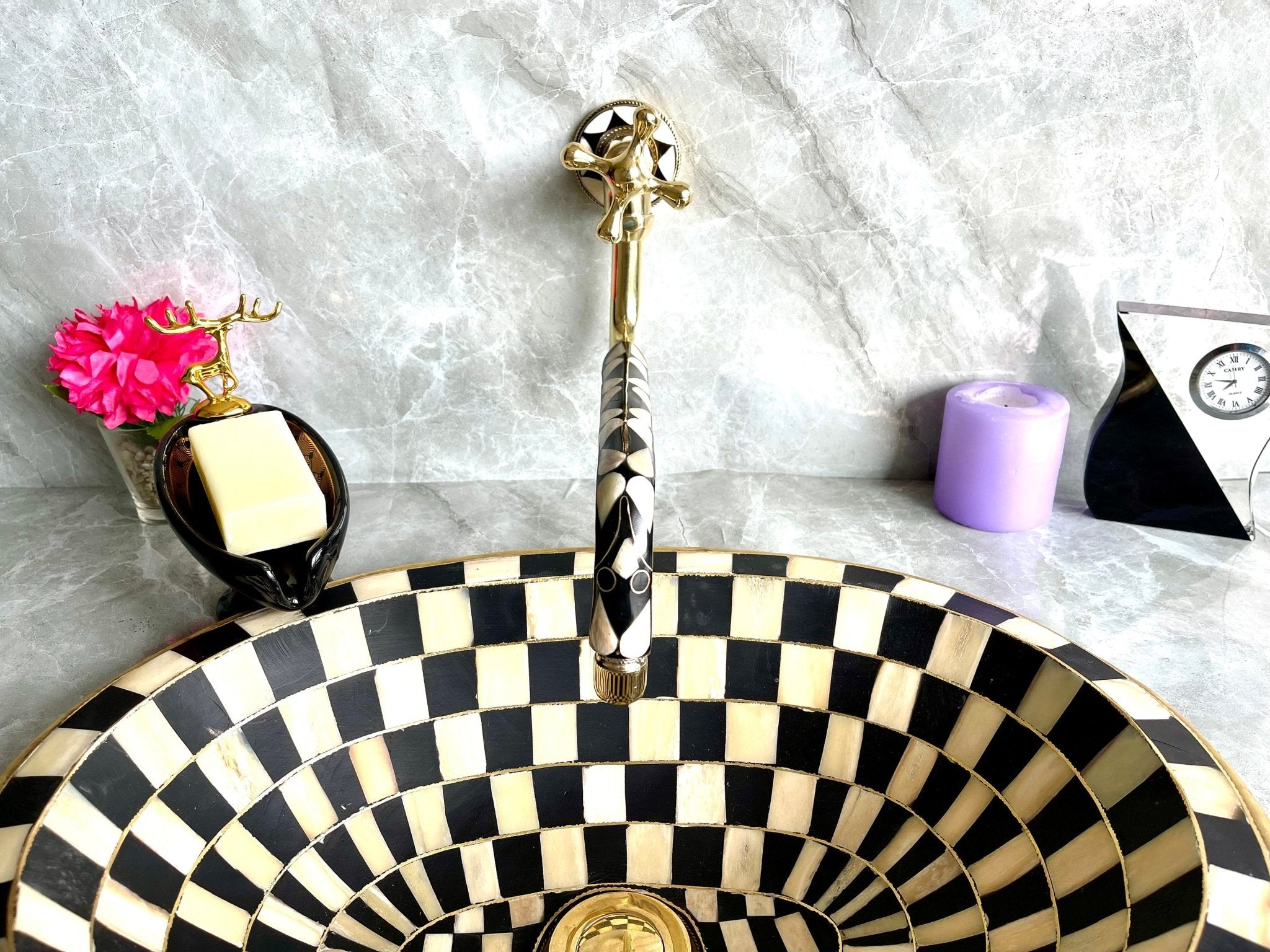 Unlacquered Brass Kitchen Pot Filler - Single Handle Wall Mount Faucet - Mettlemix