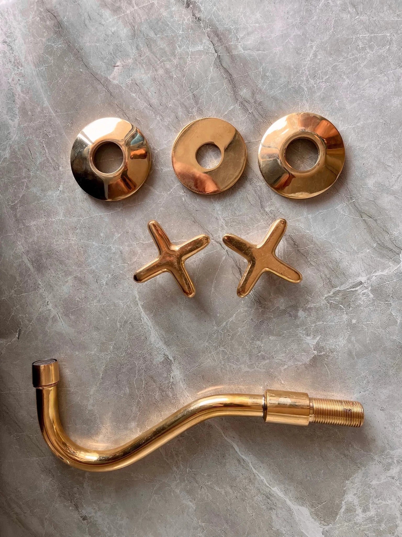 Unlacquered Brass Wall Mounted Bathroom Faucet - Elegant Vanity Tap - Mettlemix