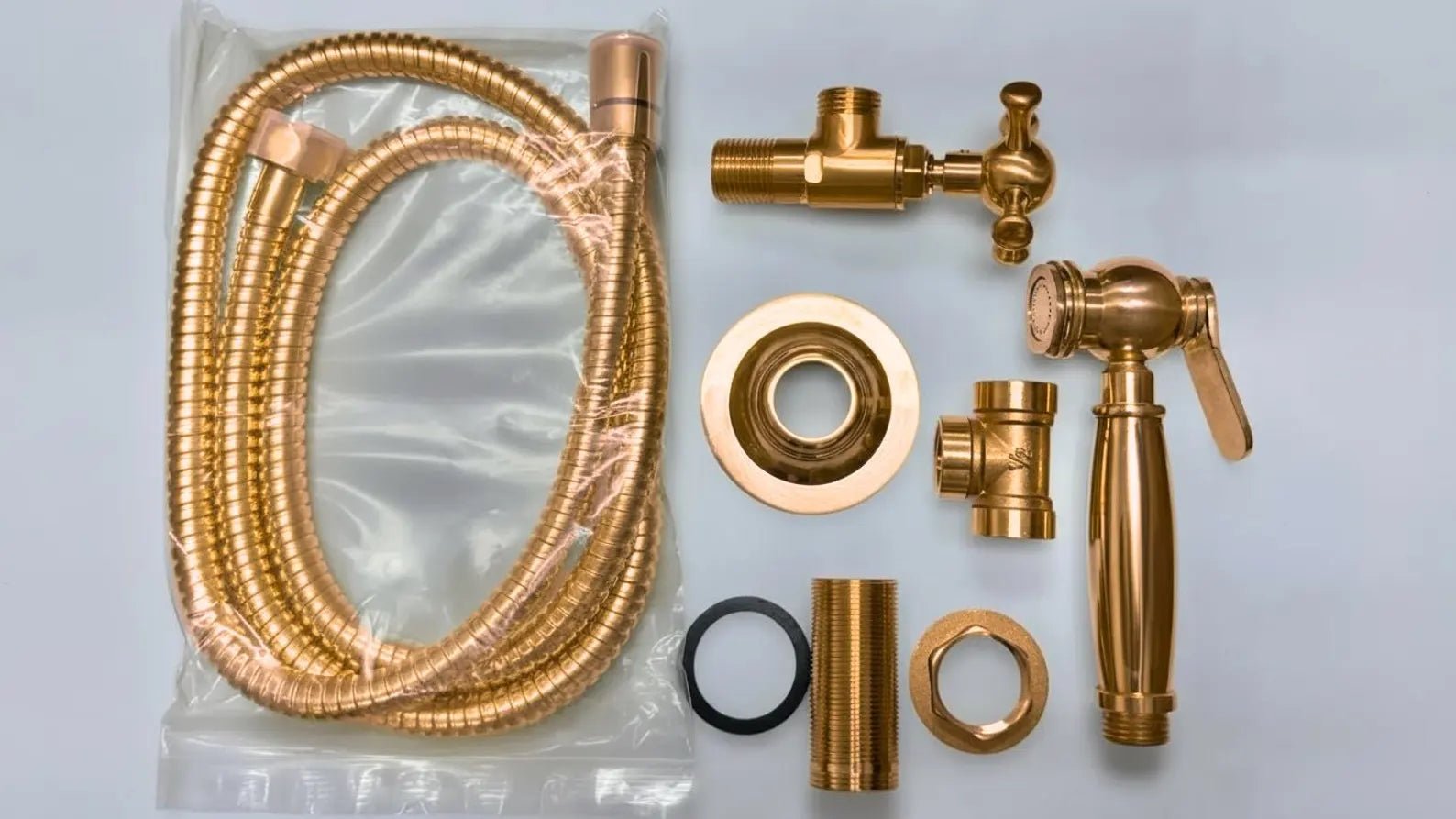 Unlacquered Copper Kitchen Side Sprayer - High Pressure Sink Attachment - Mettlemix