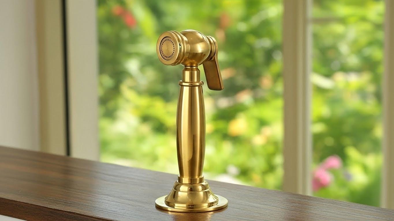 Unlacquered Copper Kitchen Side Sprayer - High Pressure Sink Attachment - Mettlemix