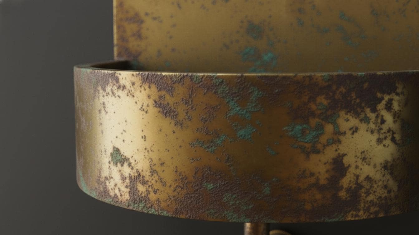 Verdigris Patina Brass Wall Mount Sink - Rustic Antique Basin - Mettlemix