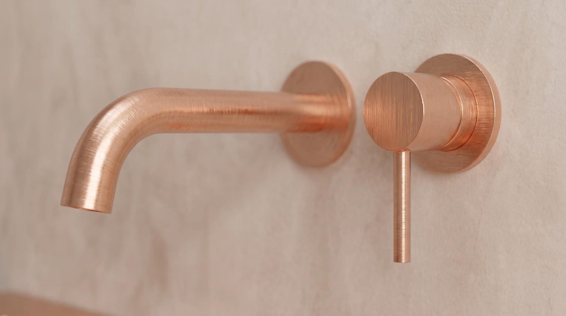 Wall Mounted Copper Sink, Brushed Copper Bathroom Sink, Floating Vanity Washbasin, Rose Gold Powder Room Sink, Handmade Rectangular Basin - Mettlemix