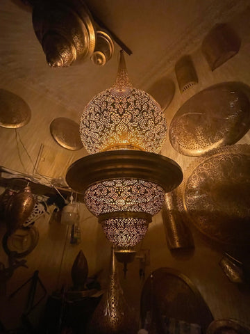 XL Unlacquered Brass Pendant Light - 57" Traditional Hanging Chandelier - Mettlemix